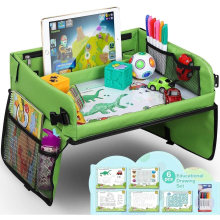 Educational Drawing Set Portable Kid Travel Tray with Tablet Holder Side Pocket Storage Kid Toys Car Organizer Bag